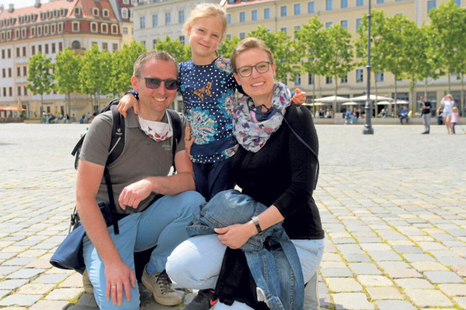 Frank (43), Anke (36) und Eva (5) aus Leipzig.