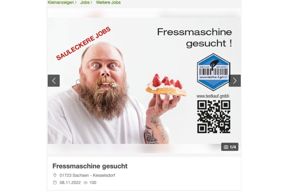 "Fressmaschine gesucht!": So wirbt Schweter im Internet um Mitarbeiter.