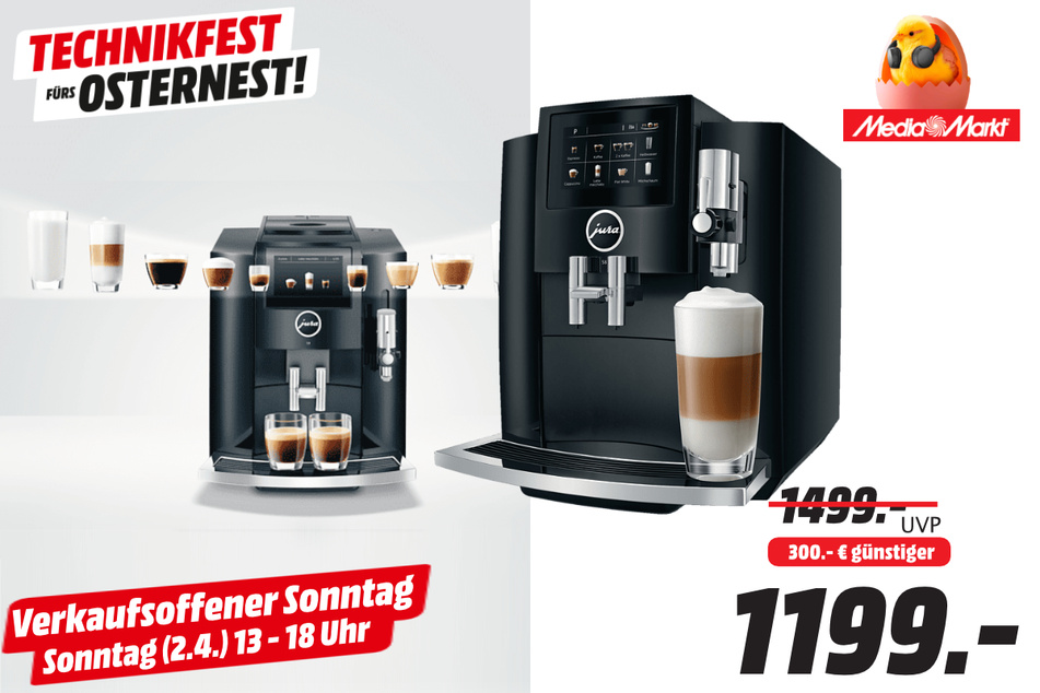Jura-Kaffeevollautomat S8 (EA) für 1.199 Euro.