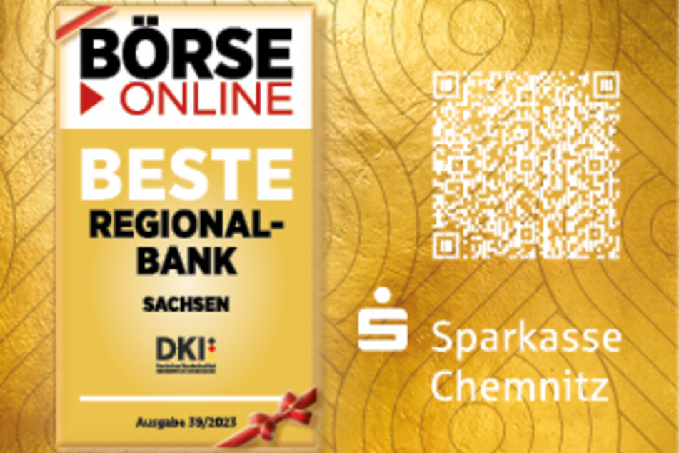Die Sparkasse Chemnitz erhält vom Finanzportal Börse Online die Auszeichnung "Beste Regionalbank in Sachsen."