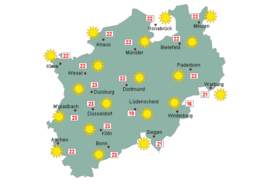 Am Mittwoch darf sich NRW auf Temperaturen über 20 Grad freuen.
