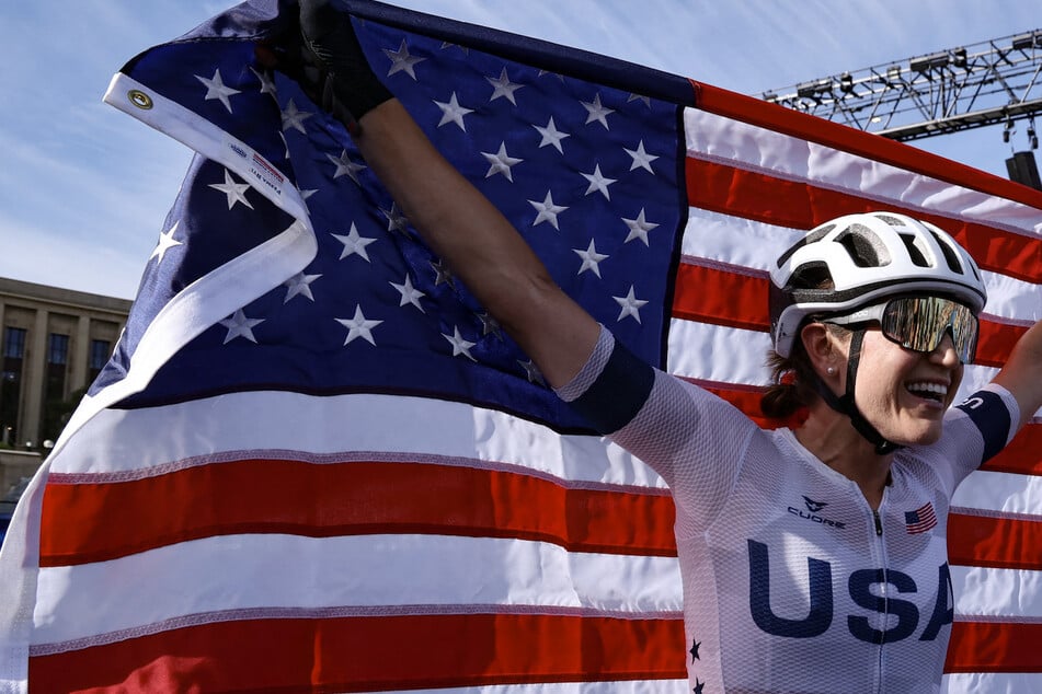 USA's Kristen Faulkner wins Olympic cycling road race gold