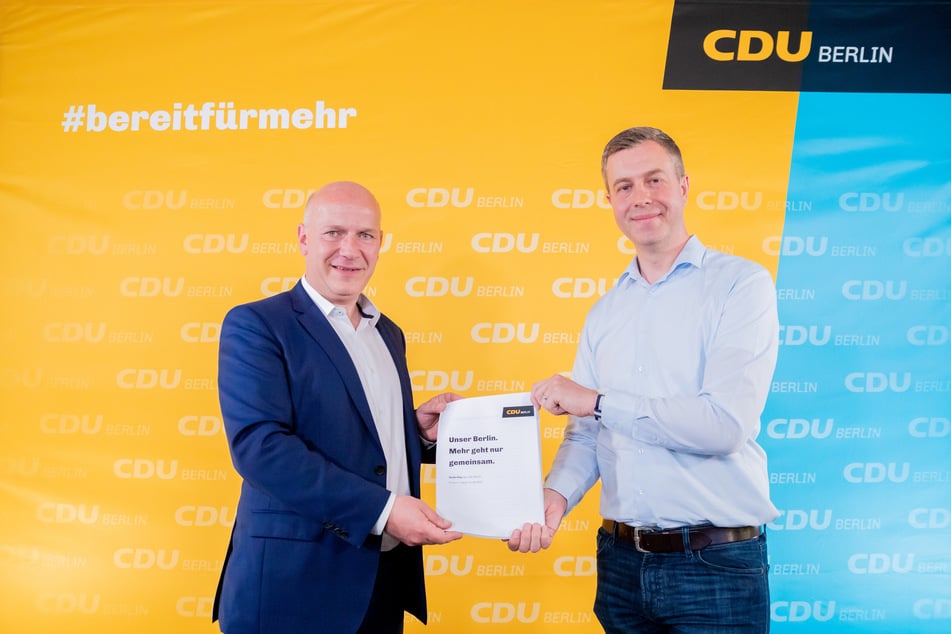 Stefan Evers (41, r.) hat gute Chancen, Generalsekretär zu bleiben.