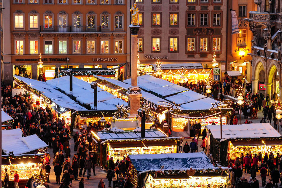 Die Lichter locken die Menschen in die Münchner Weihnachtskulisse. Europaweit gibt es nirgendwo einen höheren Helligkeitsanstieg im Dezember als hier.