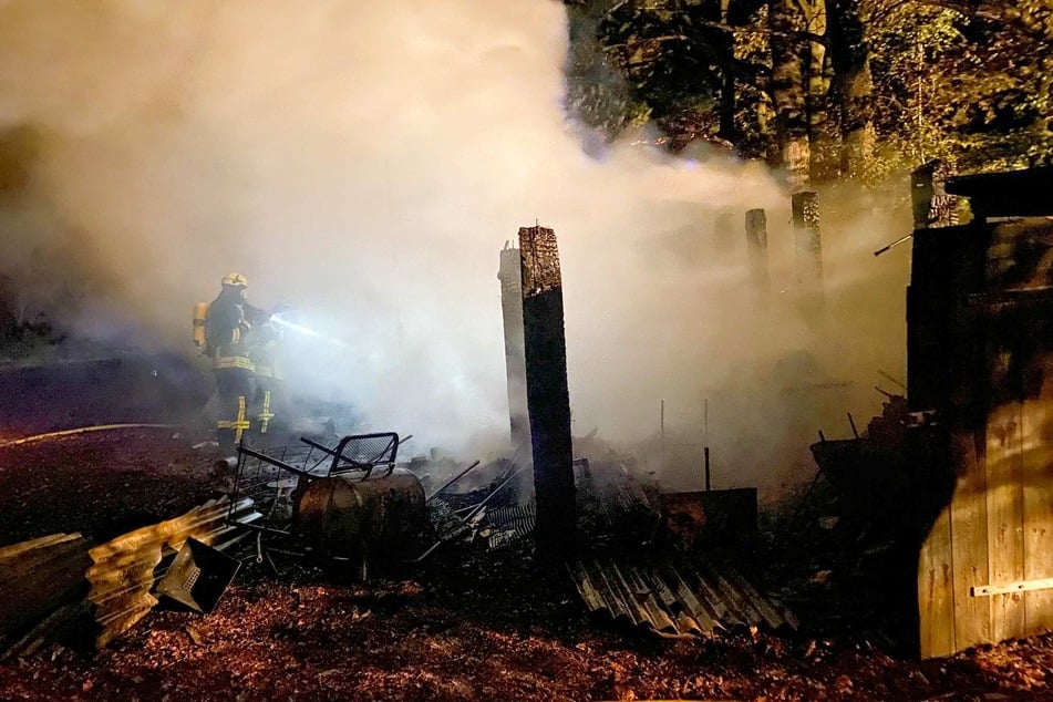 Die Laube brannte vollständig nieder.