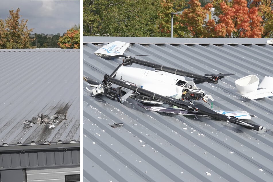 In Kesselsdorf stürzte eine Drohne in einen Garagenkomplex und löste dort einen Brand aus.