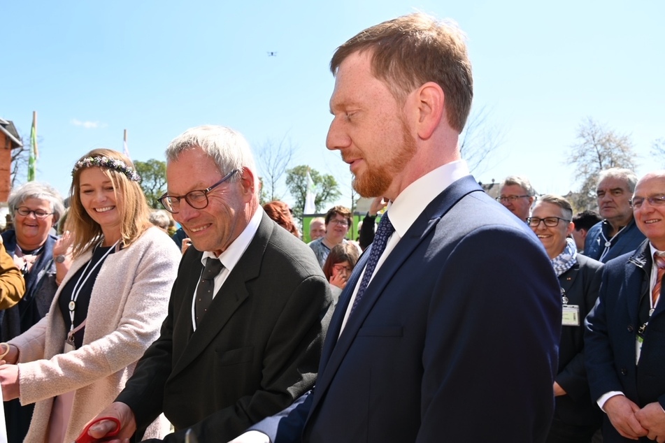 Sachsens Ministerpräsident Michael Kretschmer (46, CDU) besuchte die Landesgartenschau und hielt das Grußwort.