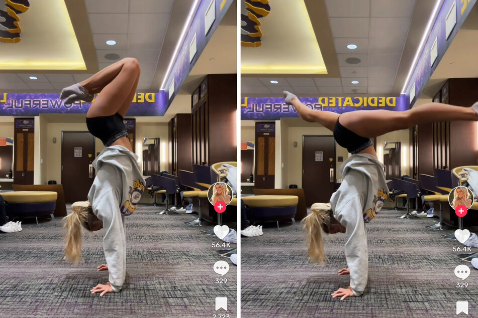 Olivia Dunne goes crazy with impressive viral handstand tricks
