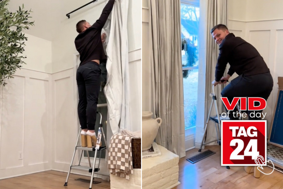 viral videos: Viral Video of the Day for January 4, 2023: Man hilariously uses fiancée's heels for home improvement!