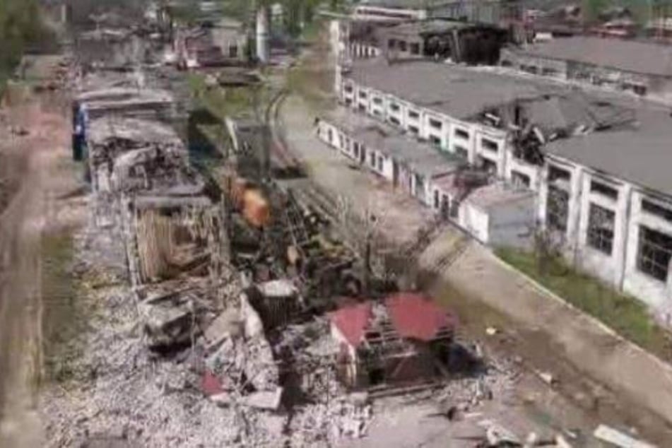 Die Chemiefabrik "Asot" in Sjewjerodonezk in der Ostukraine. In den Bunkern der Fabrik sollen sich 800 Zivilisten aufhalten, darunter 200 Fabrikarbeiter.
