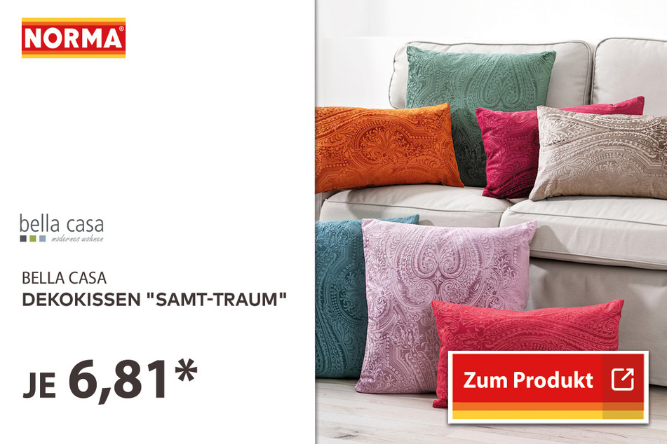 Dekokissen in verschiedenen Farben für je nur 6,81 Euro.