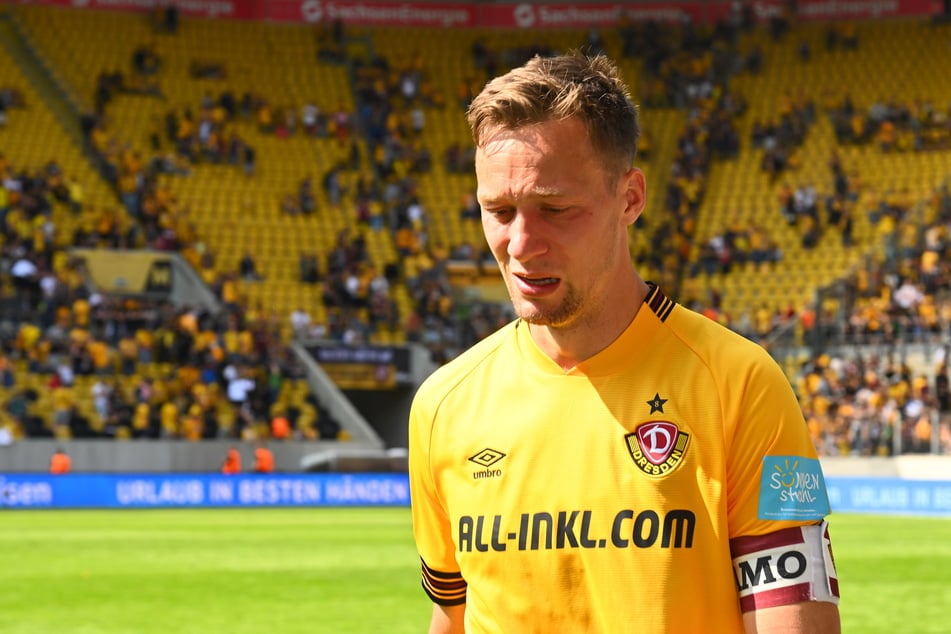 Nach seinem letzten Spiel für Dynamo kullerten bei Tim Knipping (31) dicke Tränen.