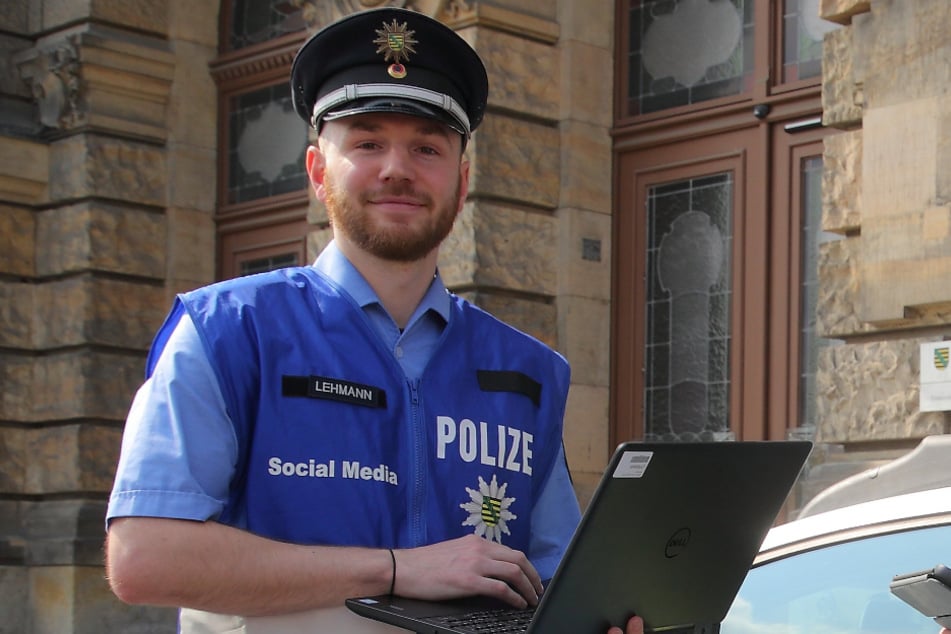 Christian Lehmann ist für die Postings der Polizei Sachsen verantwortlich. (Archivbild)