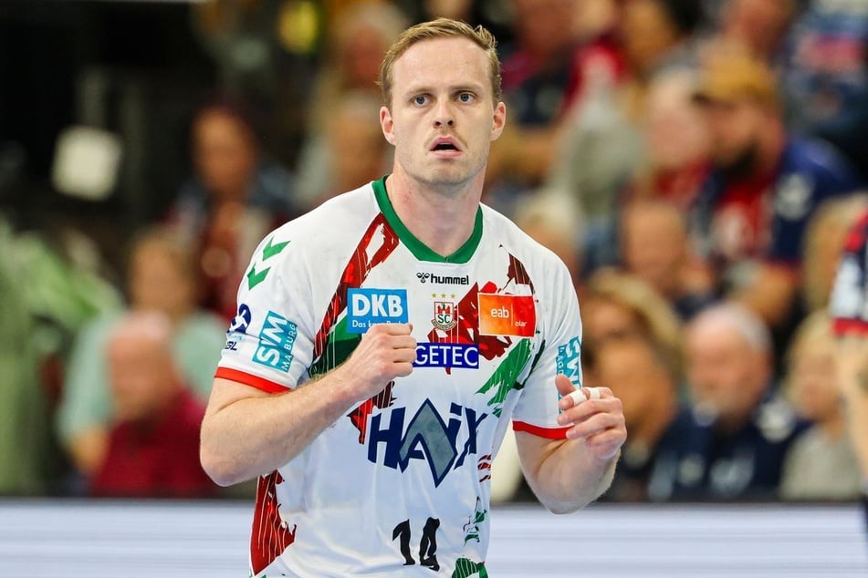 Ómar Ingi Magnusson (28) war Magdeburgs bester Schütze. (Archivbild)