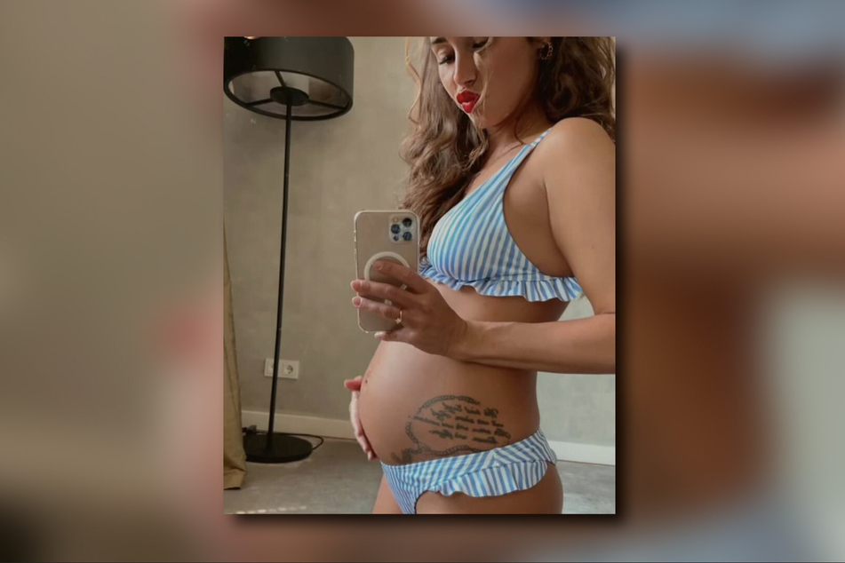 Den Baby-Bauch kann Bald-Mama Sarah Engels (28) nicht mehr verstecken.