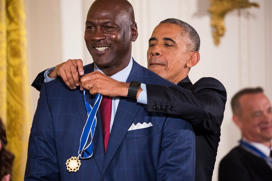 Barack Obama has long been a fan of Michael Jordan. In 2016, he awarded the basketball legend the Presidential Medal of Freedom (archive image).