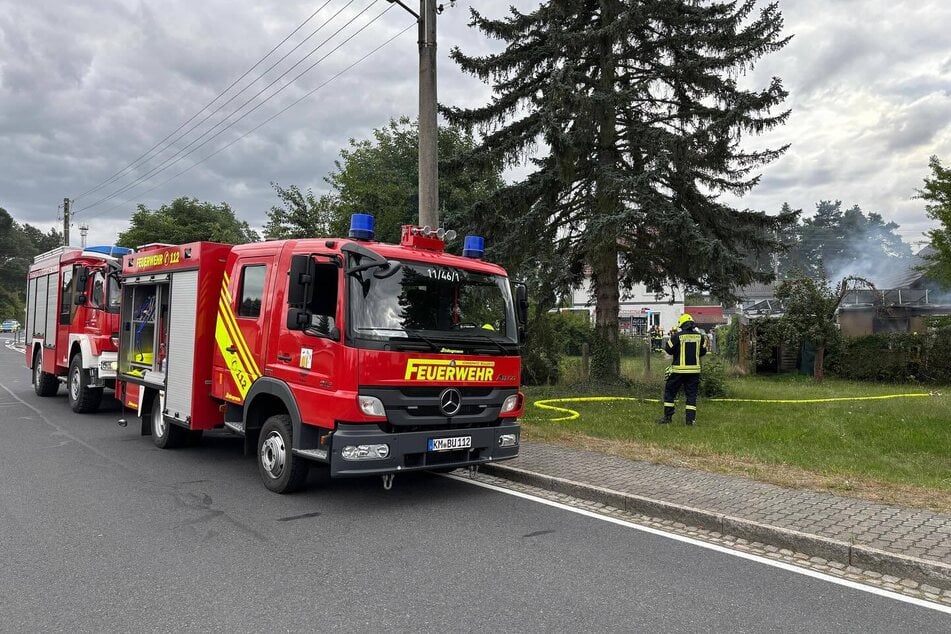 Feuerwehreinsatz im sächsischen Schwepnitz.