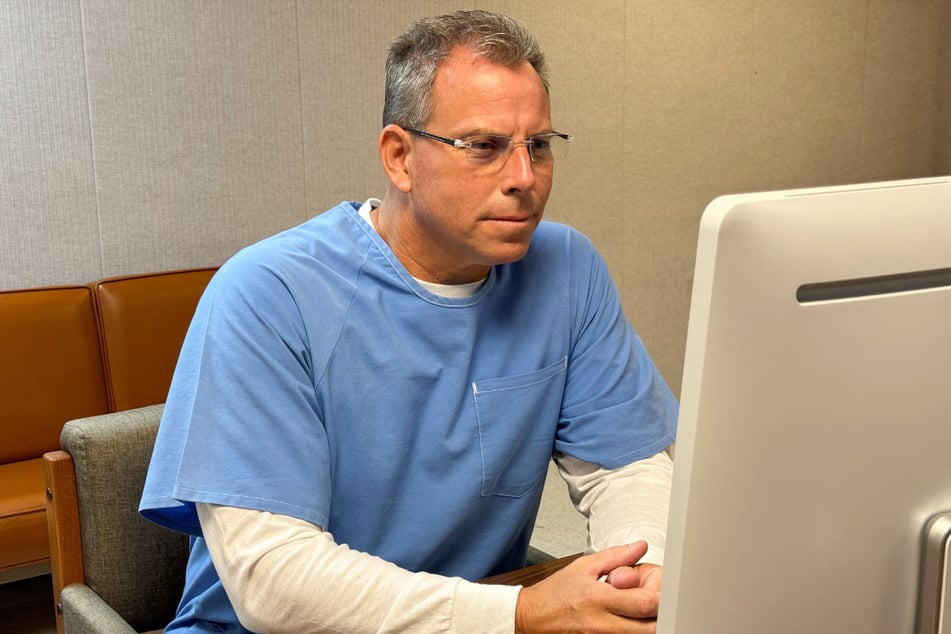 Erik Menendez appears before the parole board via teleconference at the Richard J. Donovan Correctional Facility in San Diego on August 21, 2025.