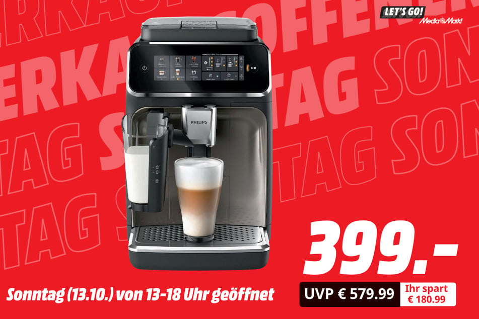 Philips-Kaffeevollautomat für 399 statt 579,99 Euro.