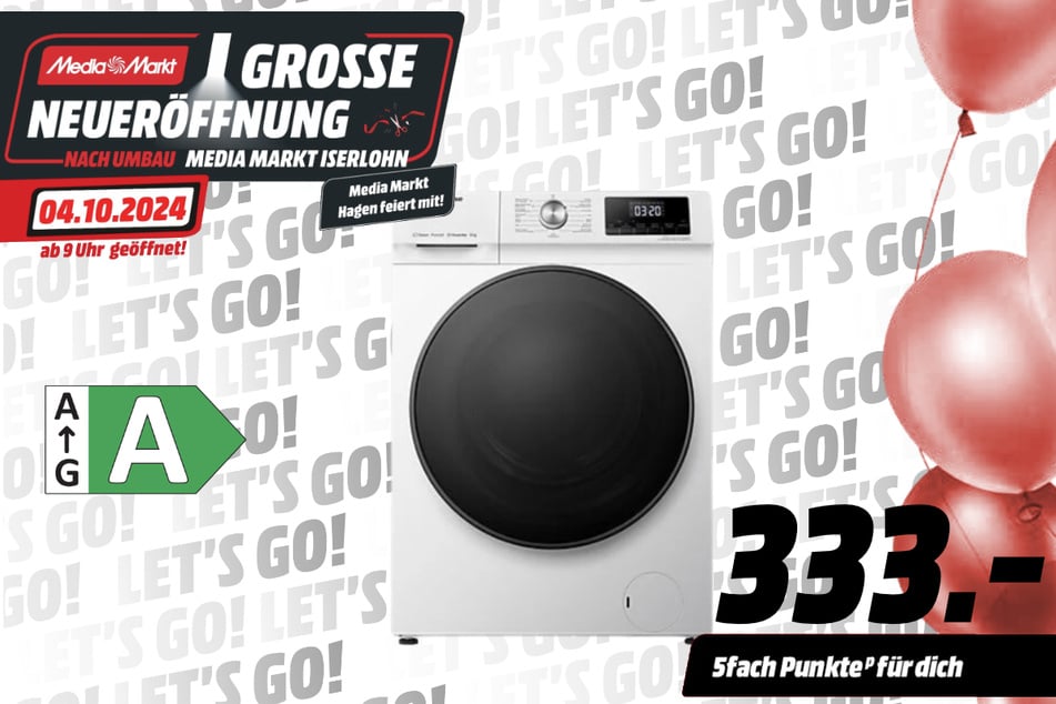 Hisense-Waschmaschine für 333 Euro.