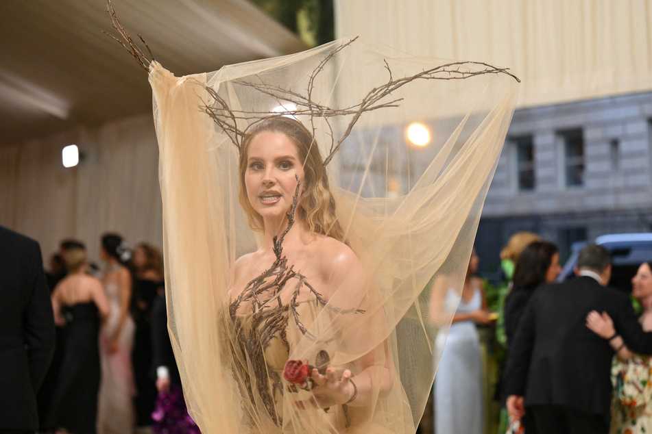 Lana del Rey's interpretation of the 2024 Met Gala theme included a veil-like element that emphasized decay and death.