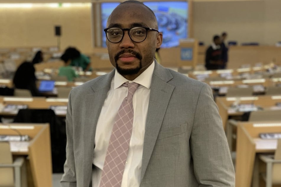 Miles Henderson attends a session of the United Nations Permanent Forum on People of African Descent. He serves as co-chair of the International Civil Society Working Group Youth Sub-Committee.