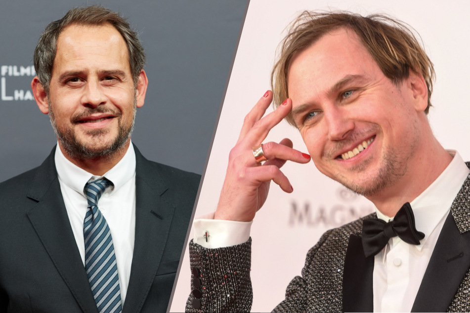 Die bekannten deutschen Schauspieler Moritz Bleibtreu (49, l.) und Lars Eidinger (45) spielen in der Serie "Faking Hitler" mit.
