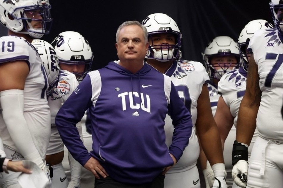 Head coach Sonny Dykes (c) will expect his TCU team to be just as physical against Georgia as they were in their CFP Semifinal Fiesta Bowl win over Michigan.