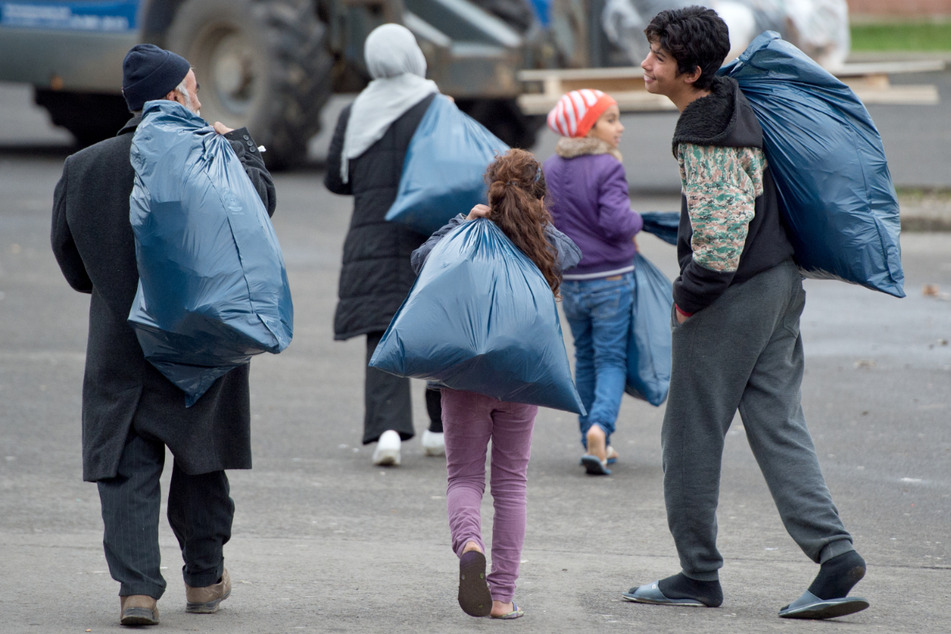 Gießen, im Dezember 2015: Flüchtlinge kommen in der Erstaufnahmeeinrichtung an.