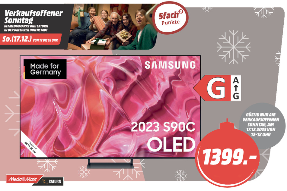 55-Zoll Samsung-Fernseher für 1.399 Euro.