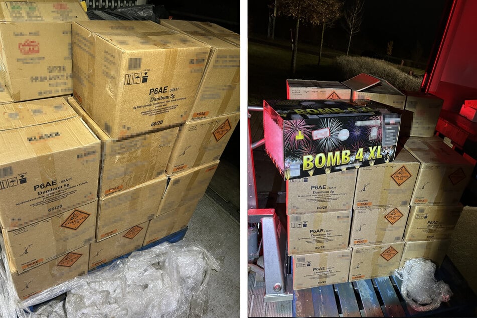 340 Kilogramm Pyrotechnik hat der Zoll auf einem Laster an der A17 entdeckt.