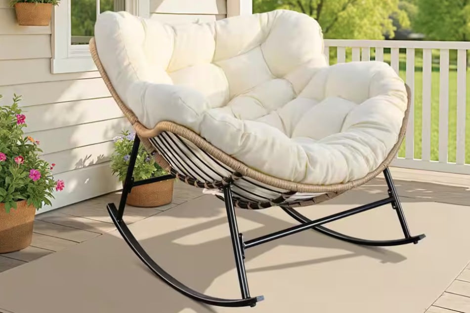 This outdoor rocking chair is super popular and on sale at Home Depot right now