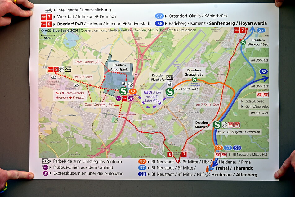 Eine längere Straßenbahnlinie 8, ein Tunnel für die zu verlängernde S-Bahn-Linie 2, höhere Taktraten für den Regionalverkehr am Bahnhof Klotzsche: Für den Dresdner Norden gibt es bereits viele ausgefeilte Ideen.
