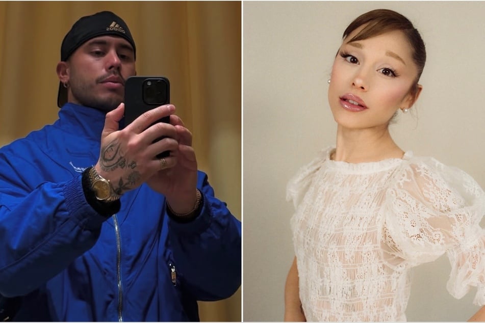 Ariana Grande (r) reportedly feels "joy" being around her ex-boyfriend Ricky Alvarez (l) as she continues to spend time with the dancer during her Eternal Sunshine tour.