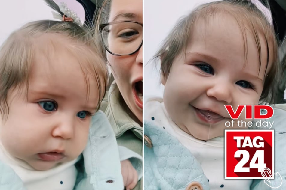 Today's Viral Video of the Day features a mom on TikTok who caught her infant daughter sneezing and farting at the same time!