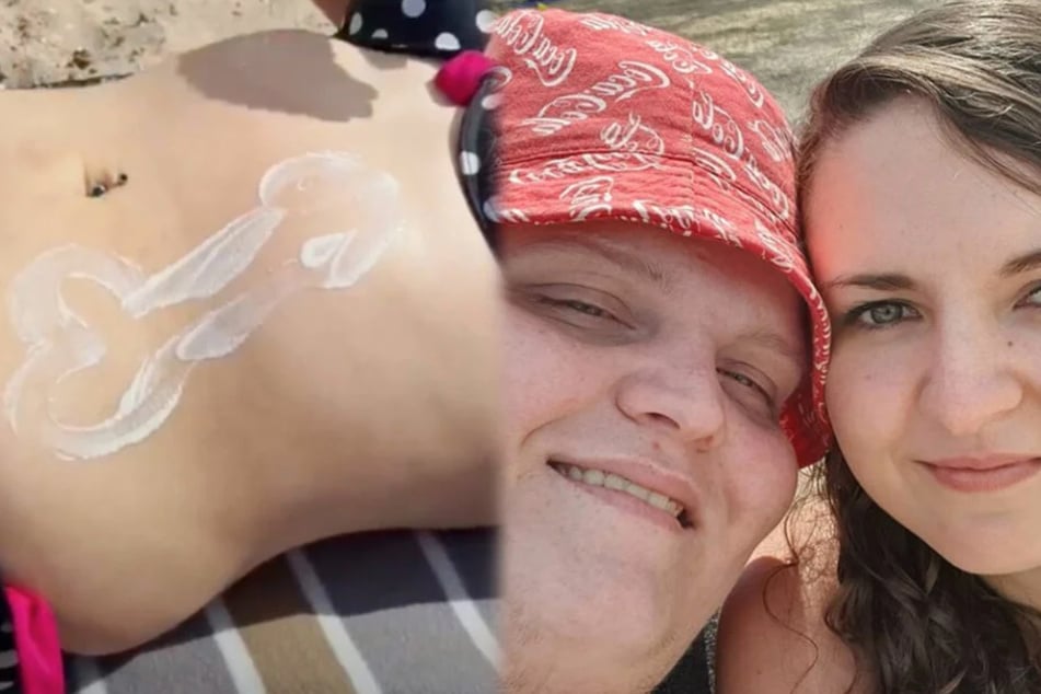 Im vergangenen Sommer zeigte sich Exsl mit seiner Freundin Joyce - und machte einen Schnappschuss mit Sonnencreme in Penisform. (Bildmontage)