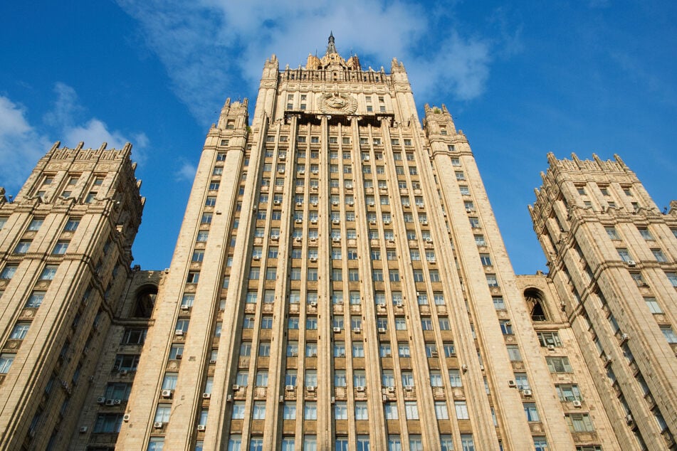 Das Stalinhochhaus, Sitz des russischen Außenministeriums in Moskau.