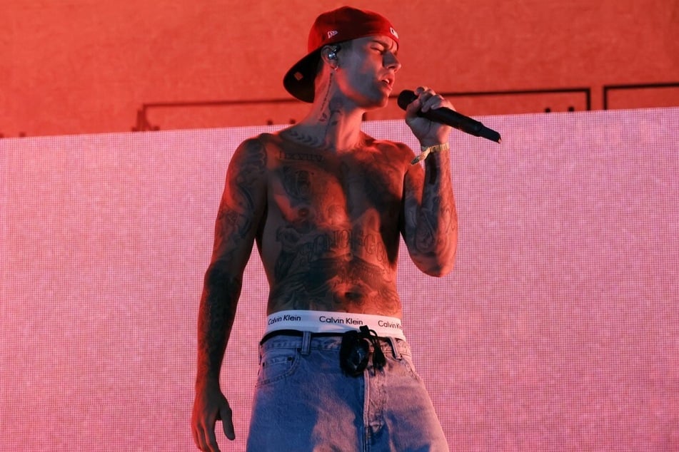 Justin Bieber performing at Coachella in April 2022.