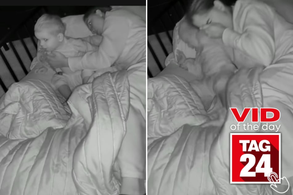 This toddler accidentally broke his mom's nose – and the painful moment was all caught on camera!