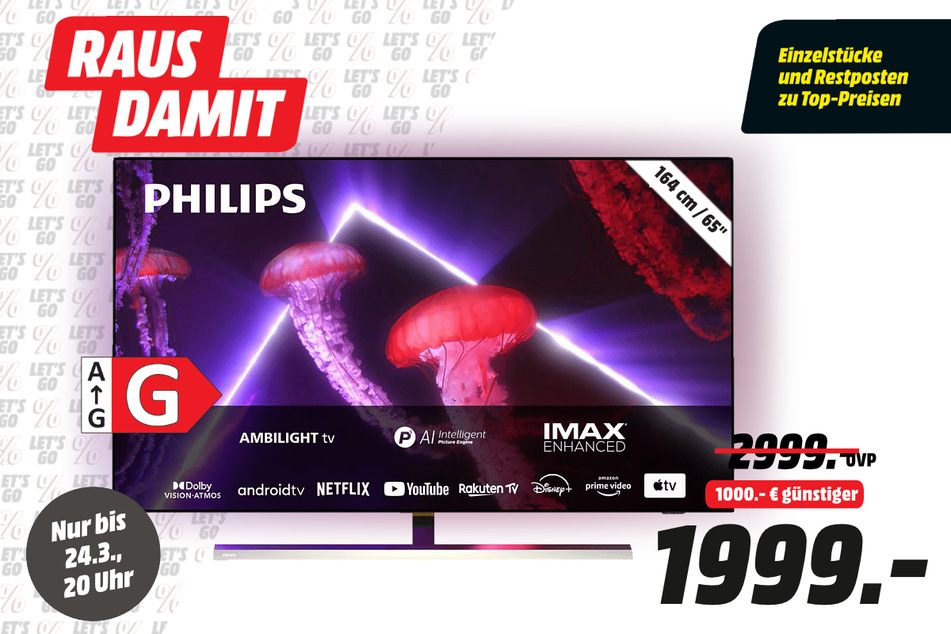65-Zoll Philips-Fernseher für 1.999 statt 2.999 Euro.