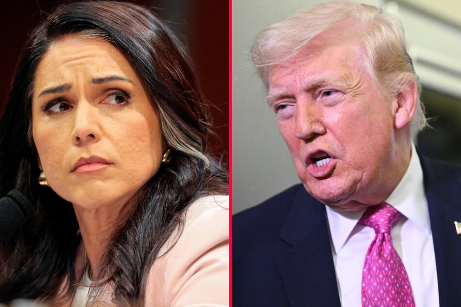 President Donald Trump (r.) said that National Intelligence Director Tulsi Gabbard is "softer" than him on Iran.