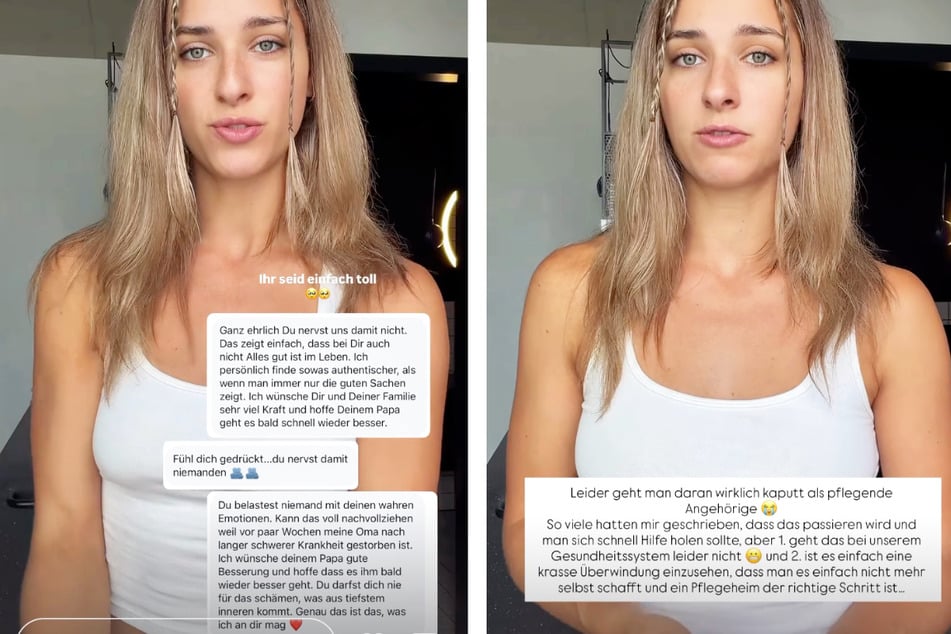 In zwei Storys sprach die 29-Jährige sichtlich mitgenommen über die Situation ihres Vaters und ihrer Familie.