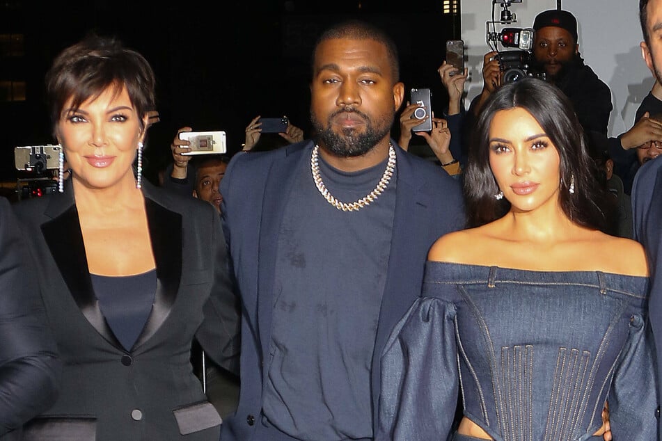 Kris Jenner(l), Kanye West (m), and Kim Kardashian (r) used to be a tight-knit family in happier times.