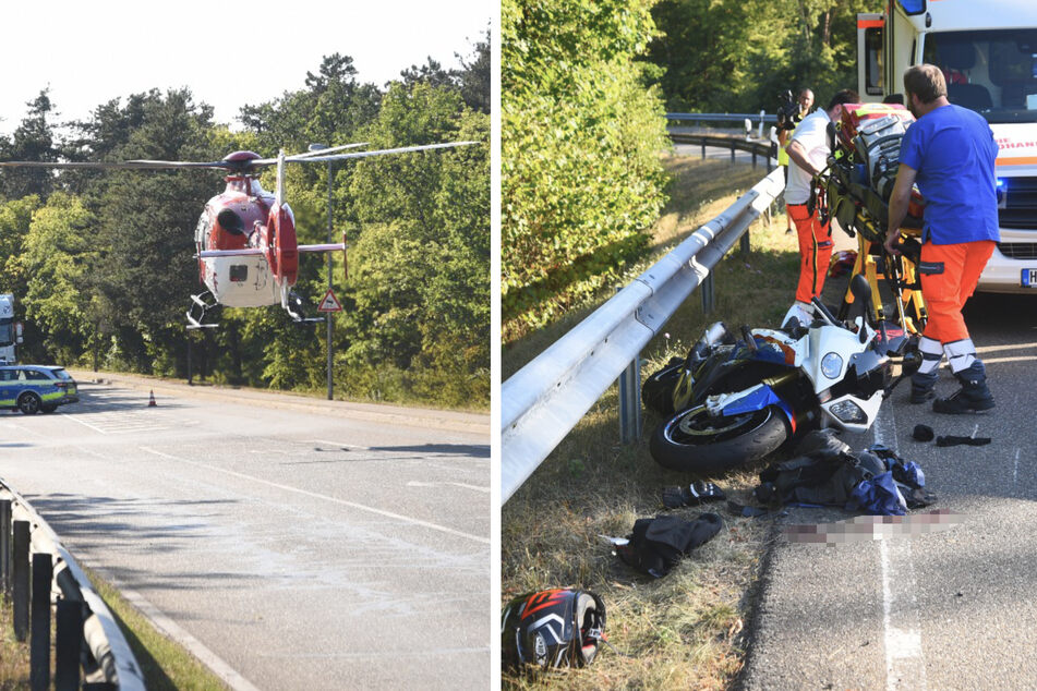 Schwerer Crash: Motorradfahrer lebensgefährlich verletzt