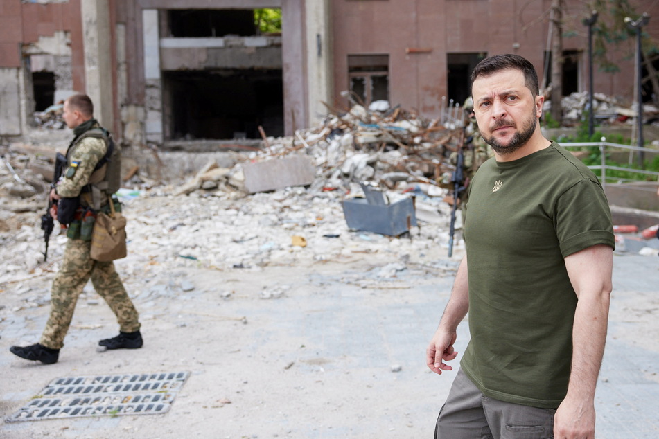 Ukrainian President Volodymyr Zelensky visits the city of Mykolaiv, on the front line in the south.