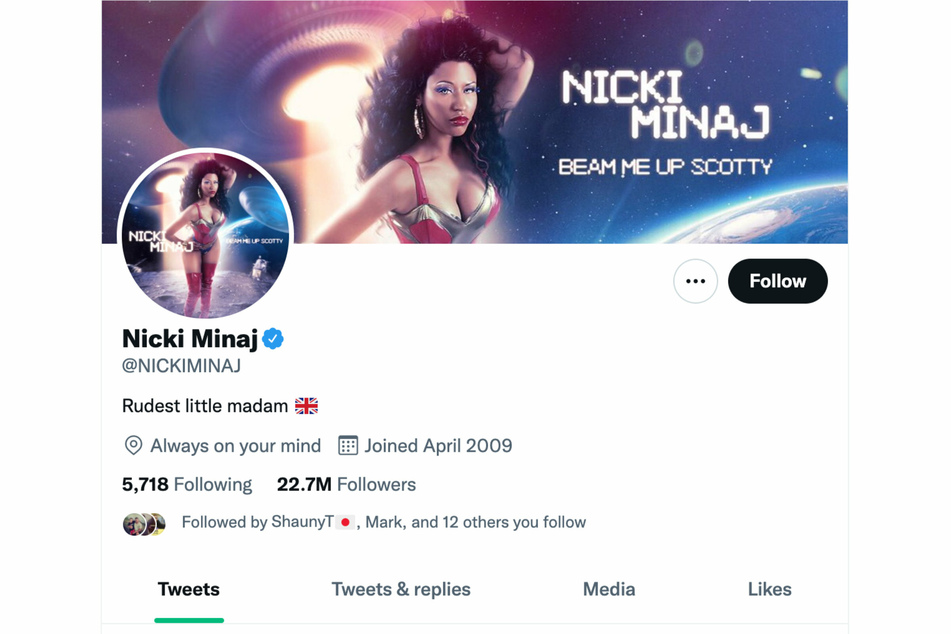 As of publication, Nicki Minaj had not been suspended from Twitter.