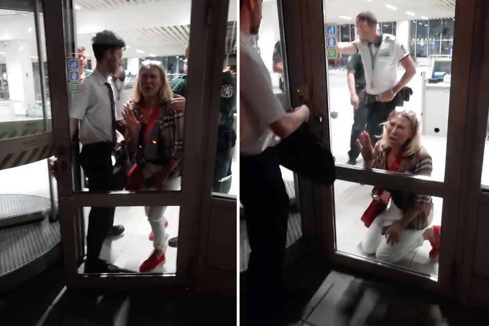 Femme s'effondre de manière dramatique après que l'accès à son vol Ryanair lui ait été refusé