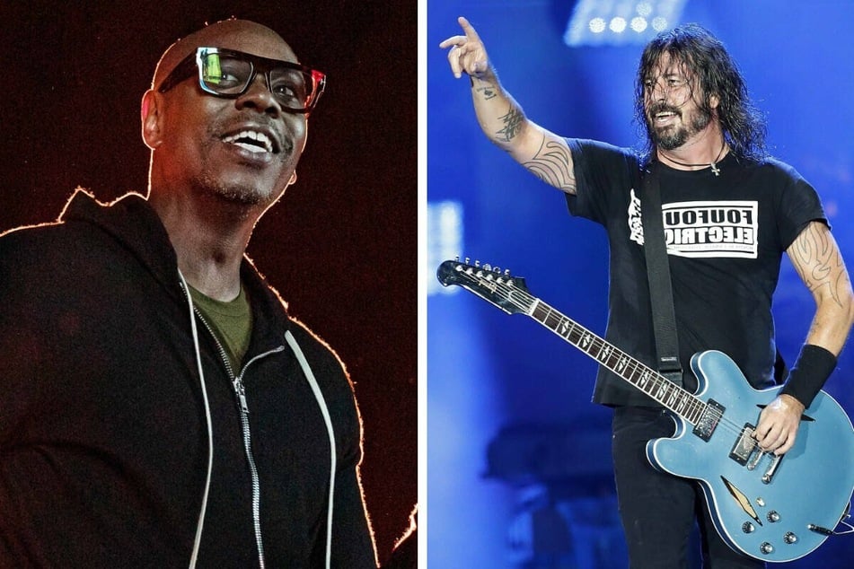 Dave Chapelle (l) sang lead vocals on Creep with frontman Dave Grohl (r).