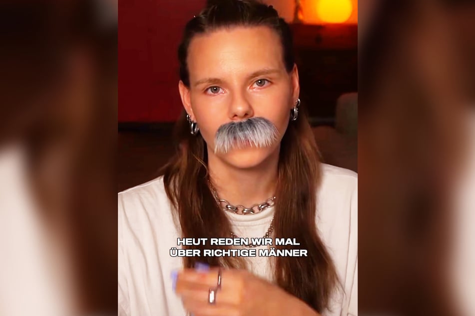 Mit einem falschen Oberlippenbart im Gesicht begrüßt die Mainzerin ihre Follower zu Beginn ihres jüngsten Instagram-Reels.