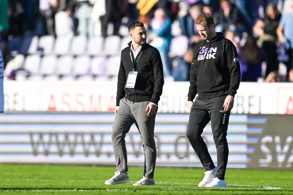 Sportgeschäftsführer Philipp Kaufmann (30, l.) und Trainer Pit Reimers (41, r.) müssen gehen.